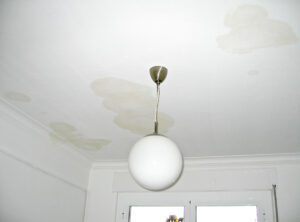 ceiling stains cause by roof leak