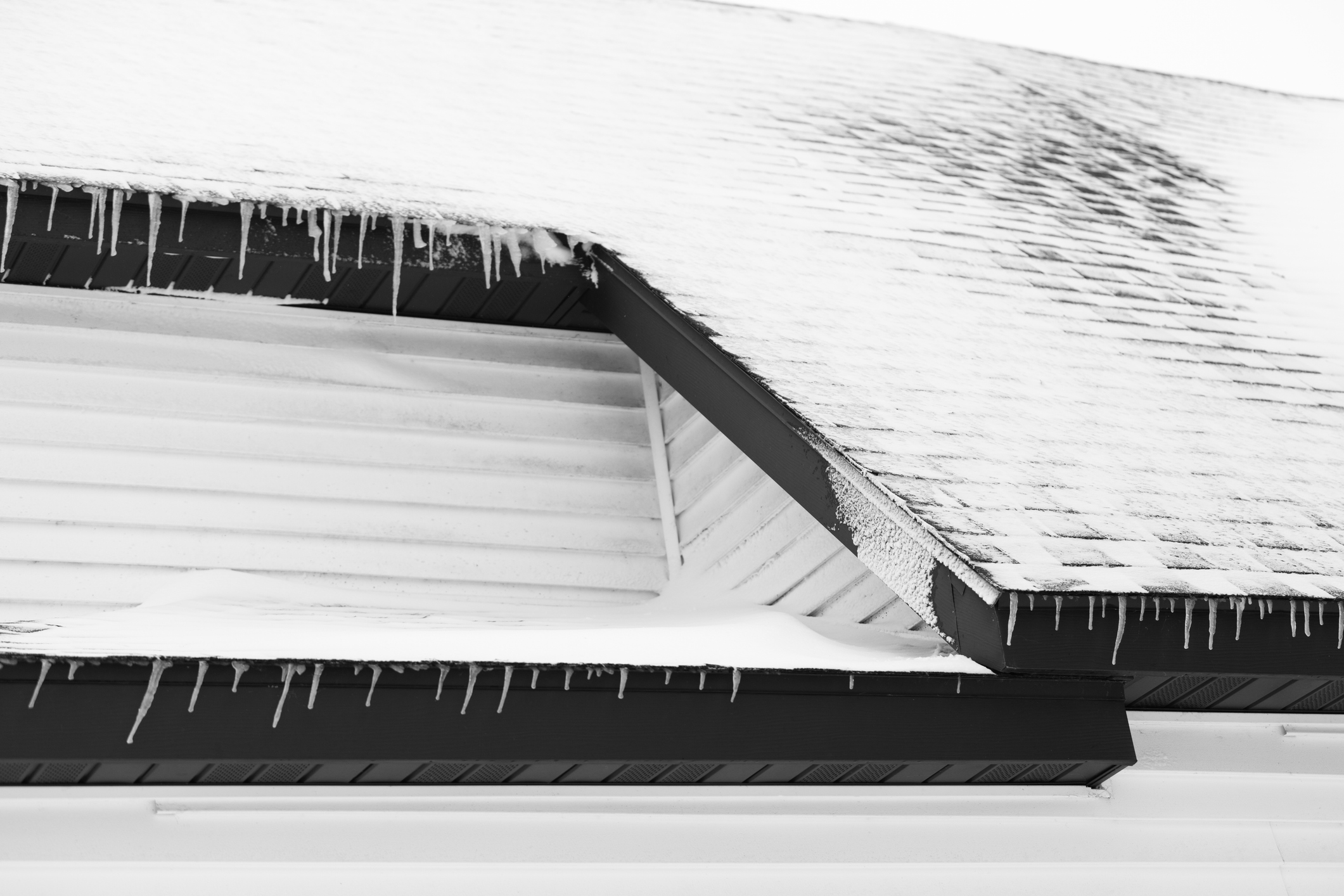 snow and ice on a roof in South Carolina