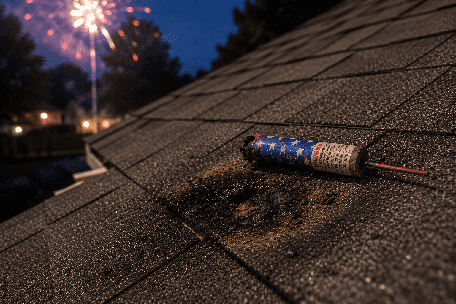 Fireworks damage on roof in SC