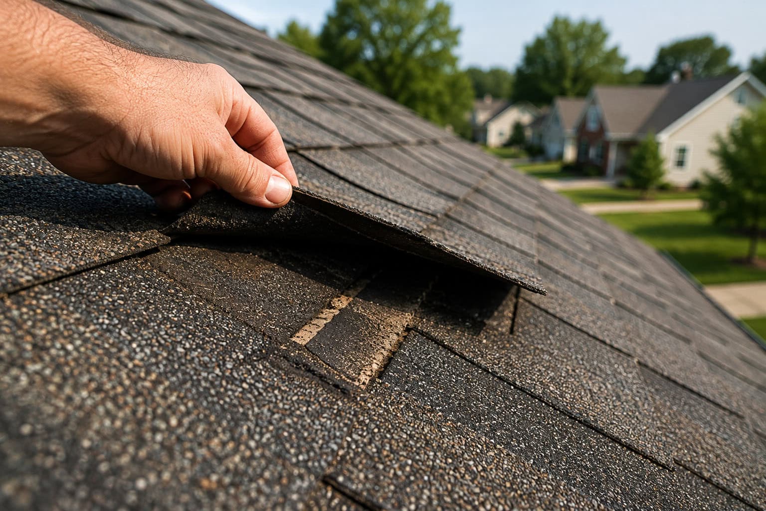 loose shingles on roof